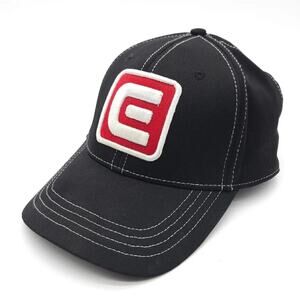 Rockwell Golf Strapback‎ Black Adjustable Black Dad Hat Cap Big Embroidered Logo